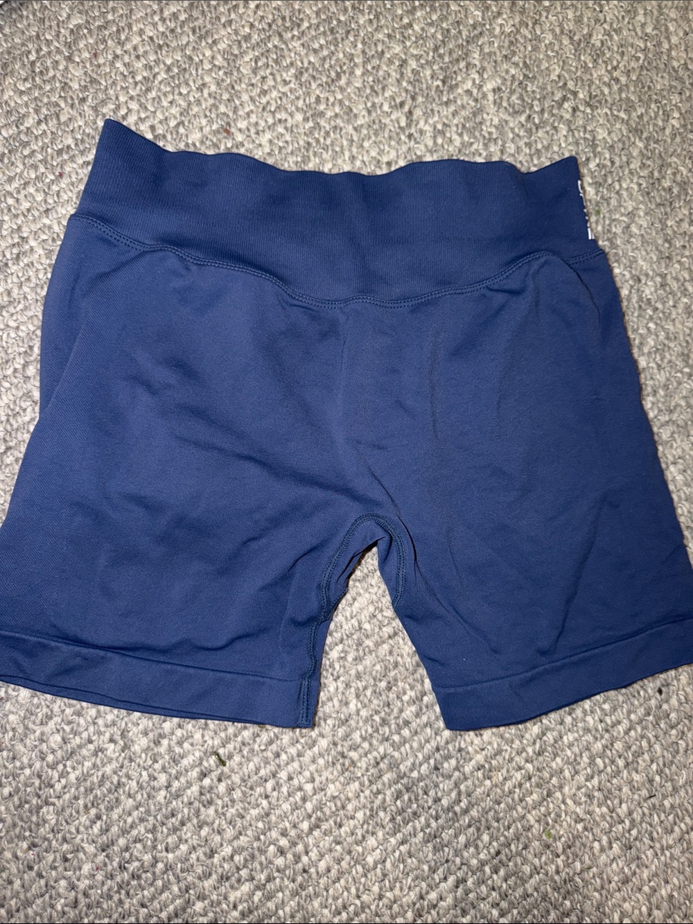 Dfyne High-Rise Navy Gym Shorts with Supportive Waistband